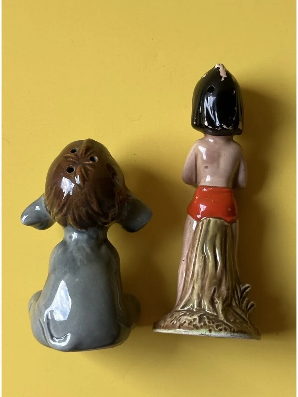 Vtg Jungle Book Mowgli Japan Set Salt And Pepper Shakers Set Of Two Disney Rare